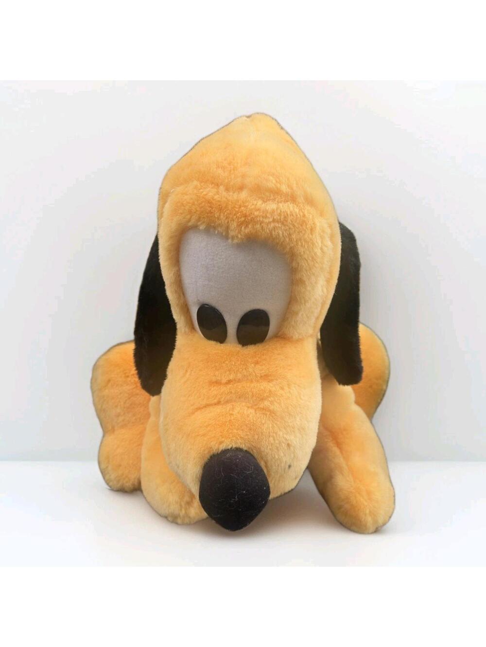 Disney Pluto Puppy Dog Large 14" Vintage Stuffed Plush Doll Disneyland